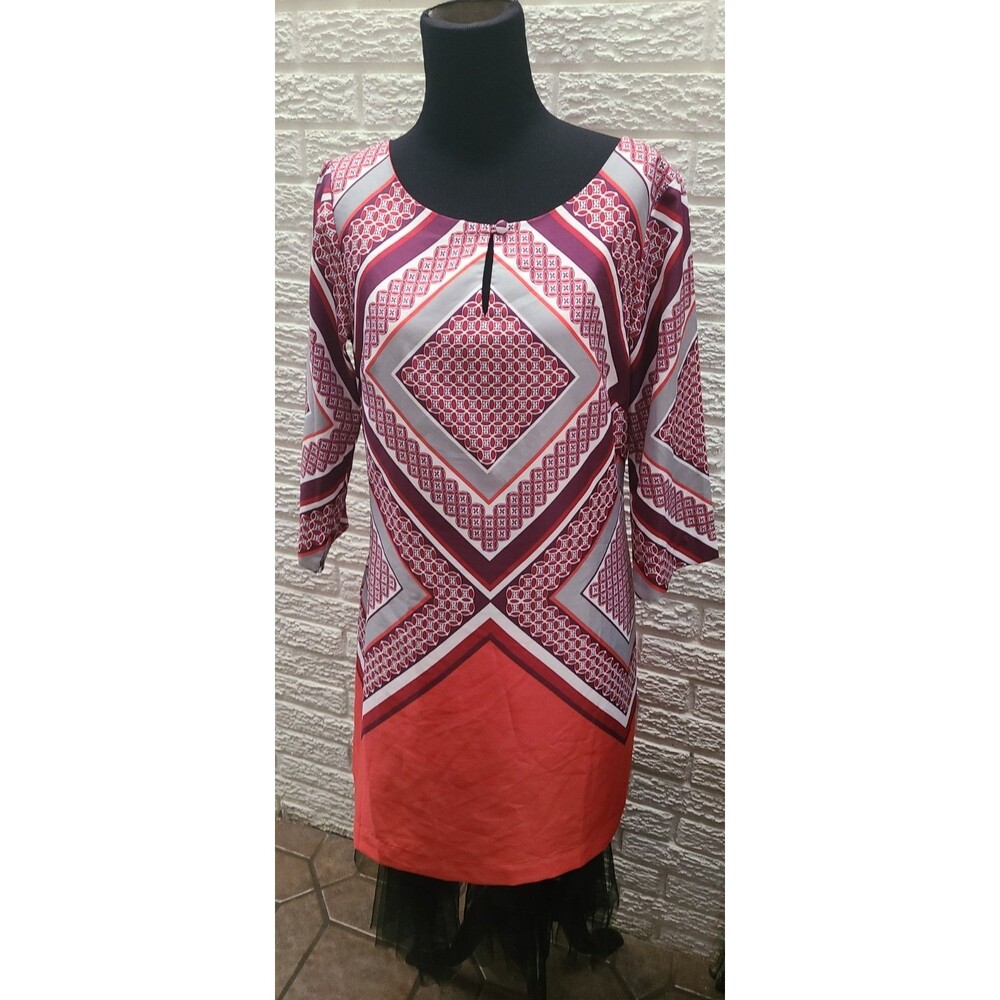 Banana Republic Red 3/4 Sleeve Knee Length Sheath Dress Size 6